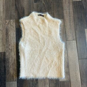 Zara Mock Mohair Sleeveless Sweater - Dusty Rose